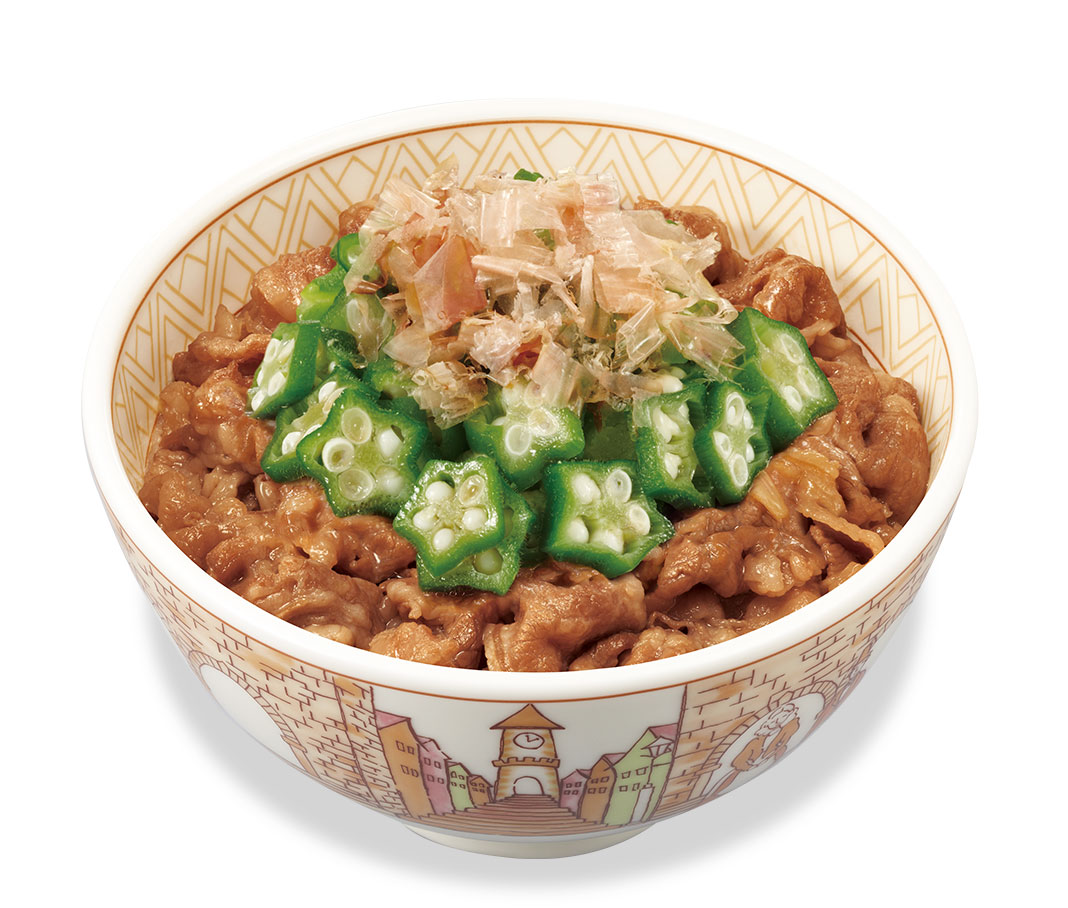 かつぶしオクラ牛丼