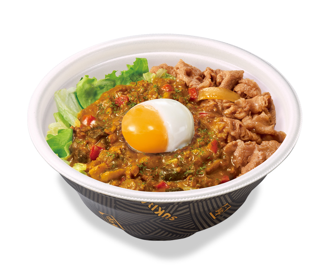 牛あいがけスパイシーキーマカレー丼