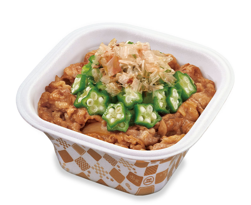 かつぶしオクラ牛丼